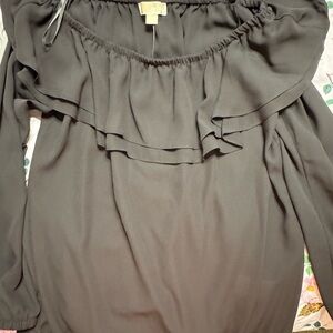 Michael Kors Black Ruffle Blouse